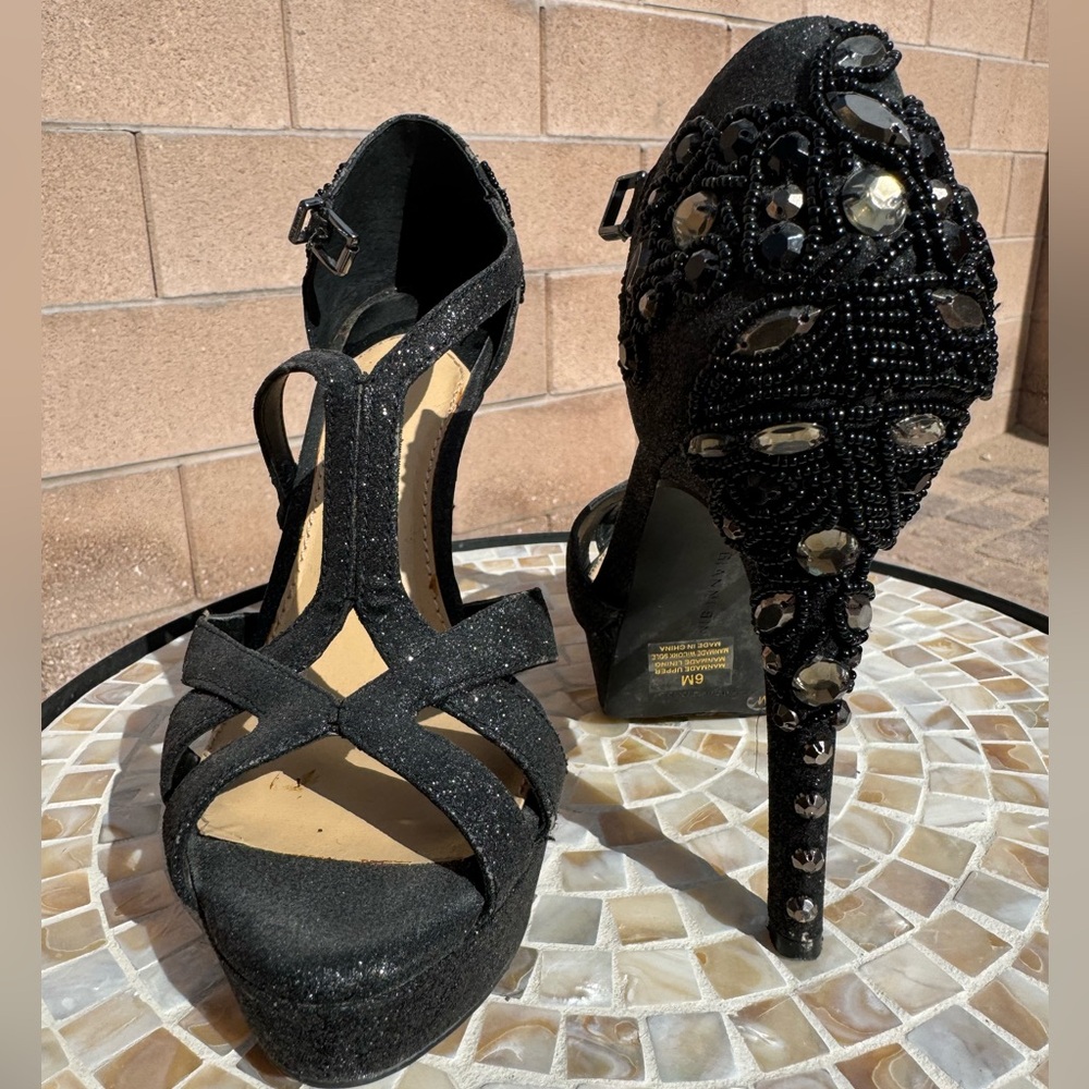 Black sparkling heels
